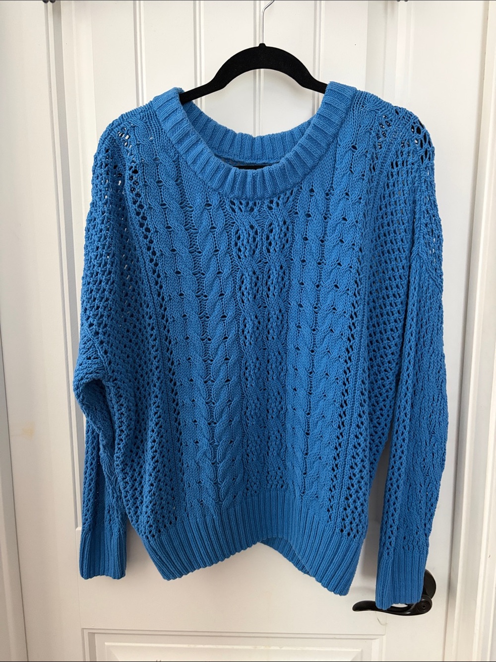 Sonoma Bright Blue Cable Knit Crewneck Sweater